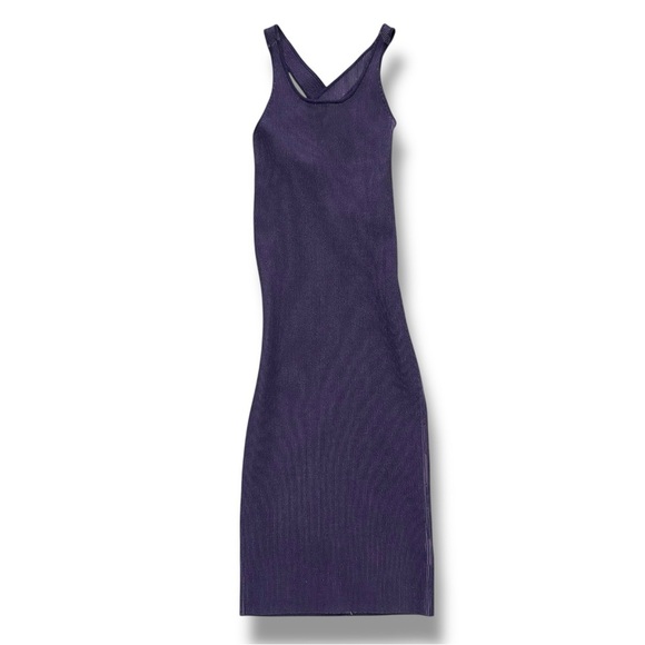 Le Ore Bandier Sea Fog Purple Ribbed Knit Bodycon Midi Dress - Medium - Picture 3 of 8